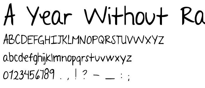 A Year Without Rain font